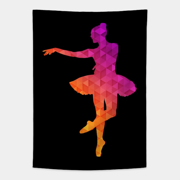 Ballet Dancer - Ballerina Colorful Tapestry by Kudostees