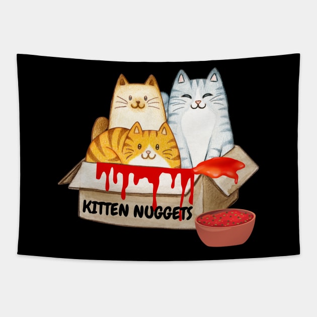 Kitten Nuggets Cat Lover Design Tapestry by Museflash