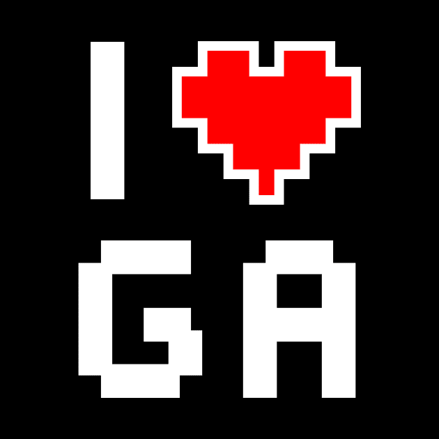 I Love GA - Pixel heart for Georgia gamer by aaronsartroom