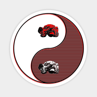 yin yang balance harmony design eastern philosophy monkey Magnet