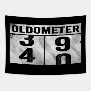 Oldometer 40th Birthday for Him and Her Gag Gift Tapestry