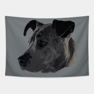 Black Pitbull Head Tapestry