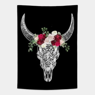 Cow skull floral 21 Tapestry