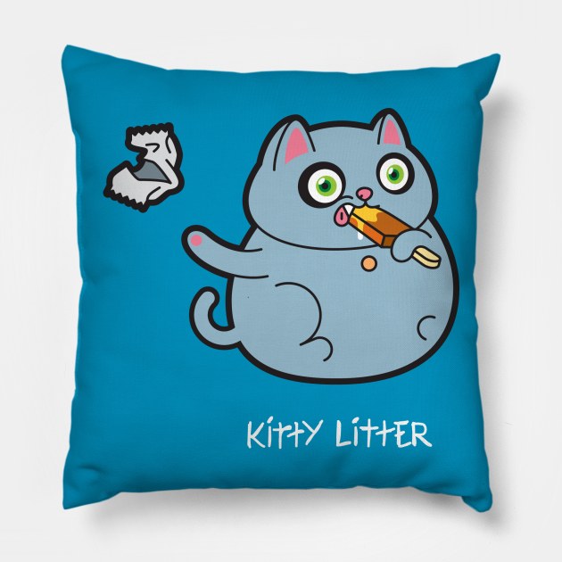 Kitty Litter Pillow by StickyMoments