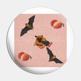 Fruit Bats and Mangoes Pink Pin