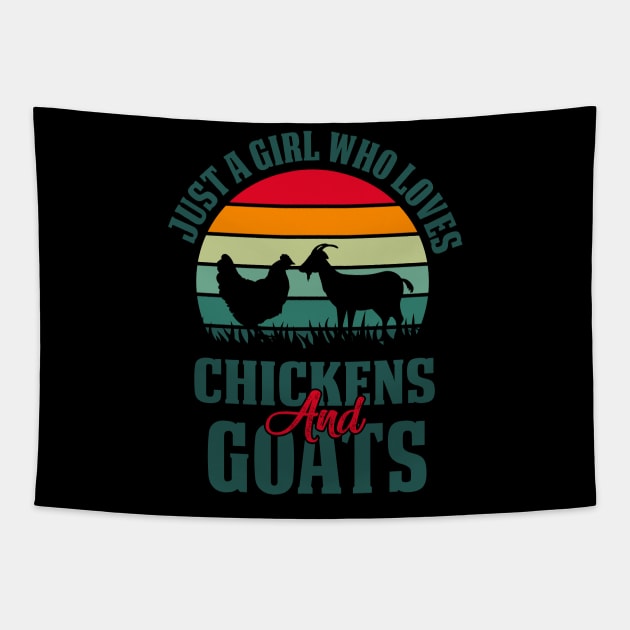 Just a Girl Who Loves Chickens and Goats Tapestry by busines_night