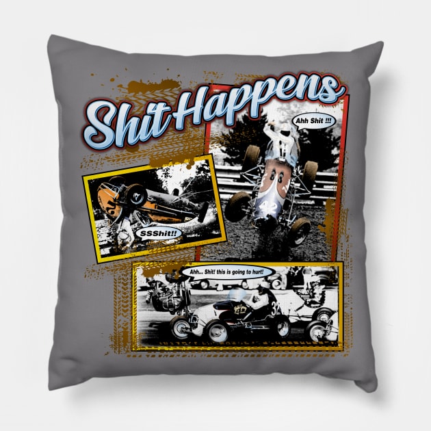 Shit Happens Old School Pillow by Artslave Custom Car Art