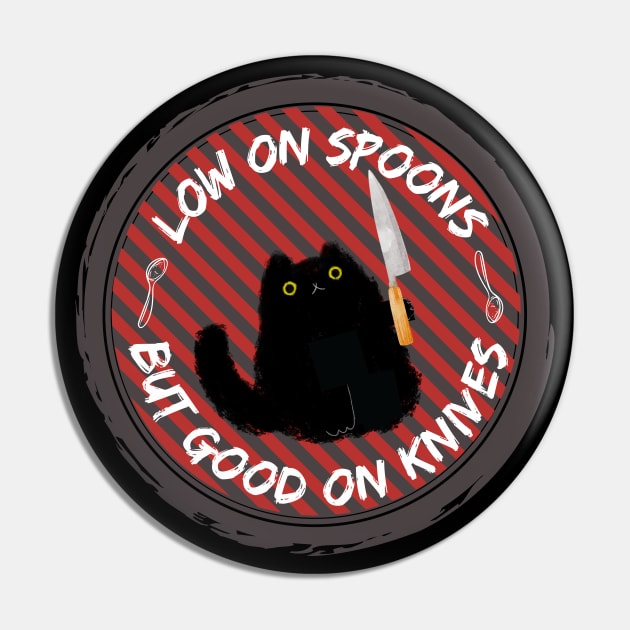 Low On Spoons Spoons Pin TeePublic