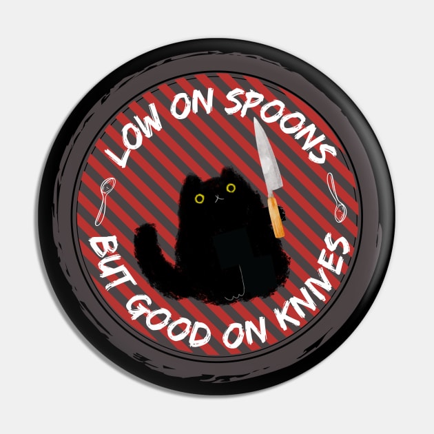 Low On Spoons Pin by LylaLace Studio