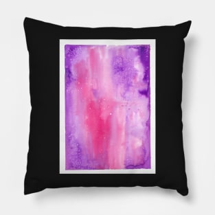 Watercolor galaxy in pink and purple Pillow