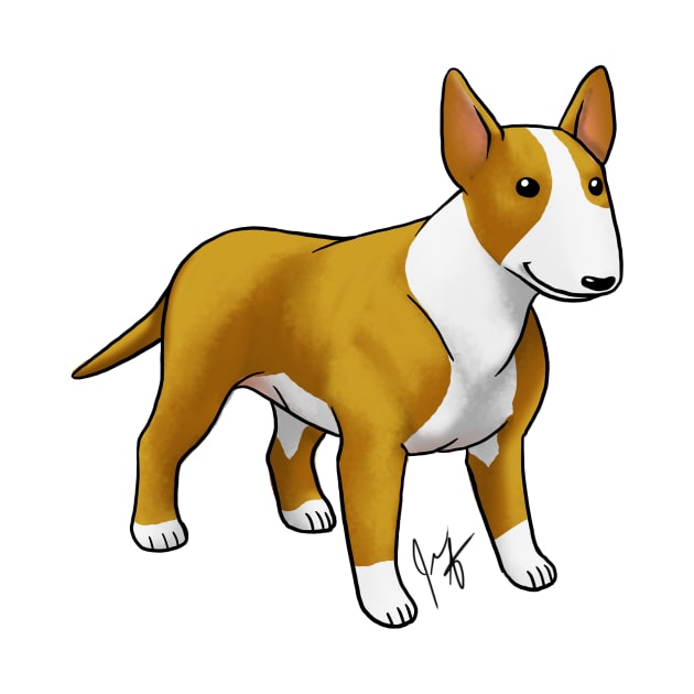 Dog - Bull Terrier - Brown and White by Jen's Dogs Custom Gifts and Designs