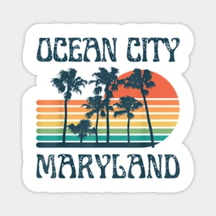 Ocean City Maryland Beach Summer Vacation Vintage T-Shirt Magnet