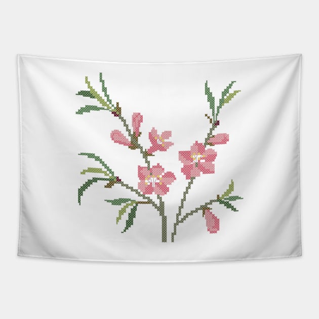 Delaware State Flower Peach Blossom Tapestry by inotyler