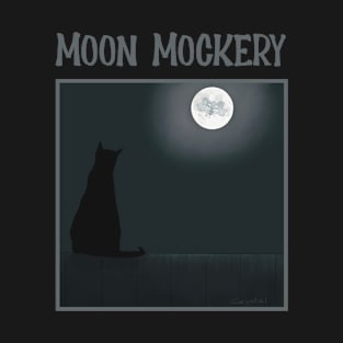 Mouse in the Moon Mocks Cat Sitting on a Fence - cute cat cartoon T-Shirt