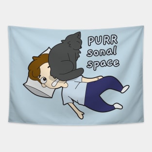 PURRsonal space funny cat design Tapestry