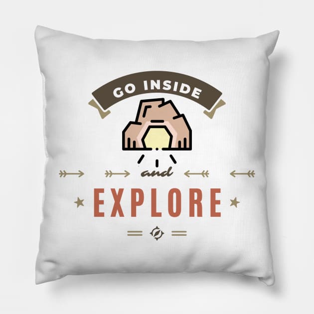 Go Inside and Explore Pillow by From the Dungeon