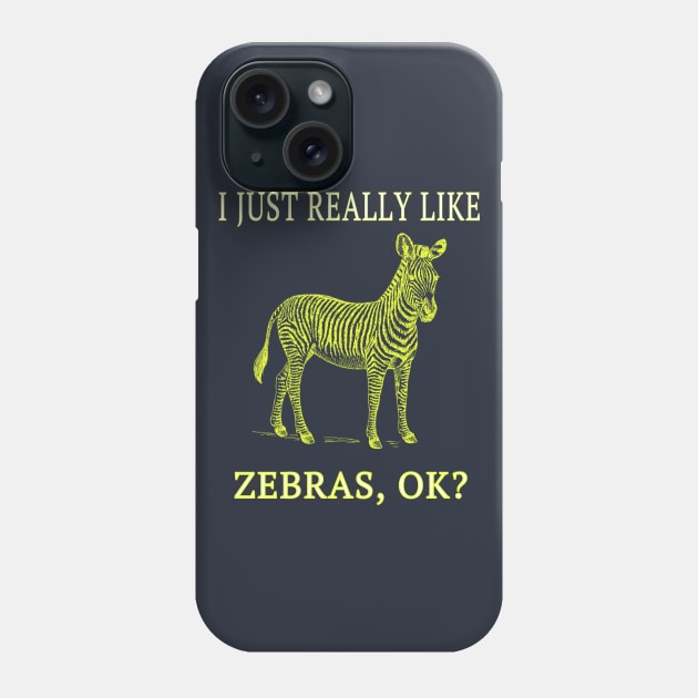 I Just Really Like Zebras, OK? Savanna Africa Nature Fan Phone Case by klimentina