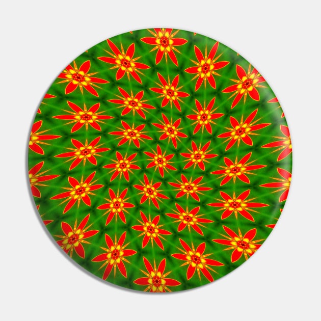 Red Blossom Pattern Pin by PatternFlower