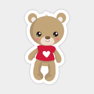 Valentine's Day Bear, Teddy Bear, Love, Hearts Magnet