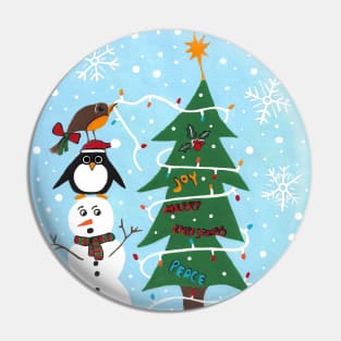 WHITE Christmas Teamwork Pin