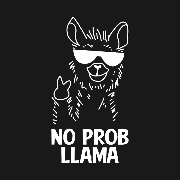 No Problem Llama Alpaca Gangster Glasses by Imutobi