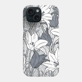 Black and White Vibrant Tulips Phone Case