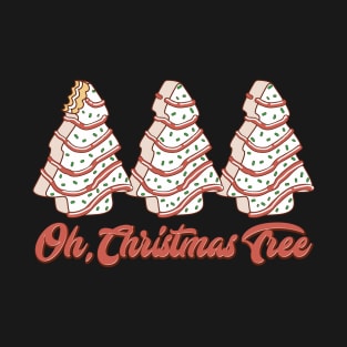 Oh, Christmas Tree Cakes, Retro Groovy Style T-Shirt