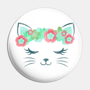 vintage Kawaii cat, kitty kat, flower crown, cute cat, cat party, cat gift, pretty kitty, cat lover, cat collection Pin