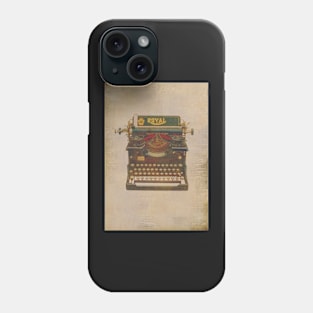 Vintage typewriter faded effect. Gift for writer. Phone Case