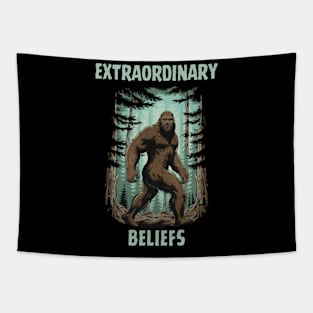 Extraordinary Beliefs Sasquatch Big Foot Yeti Gift for Bigfoot Enthusiast Cryptid Hunter Tapestry