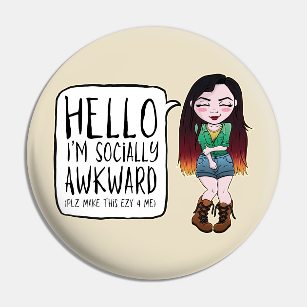 Socially Awkward Pin by SwanStarDesigns