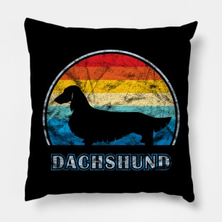 Longhaired Dachshund Vintage Design Dog Pillow