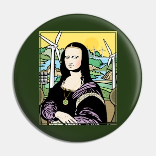 Green Mona Lisa Pin