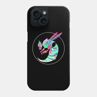 wonderfull killer bee in tribal of color rainbow neon ecopop art Phone Case