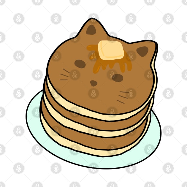 Cat Pancake Kawaii Cute Anime Neko Food Manga Art Logo by Marinaaa010