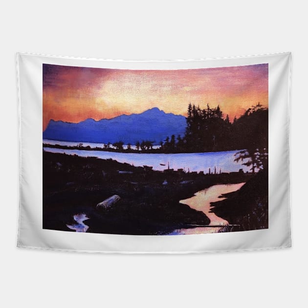 Sundown On The Sunshine Coast Tapestry by alepekaarts