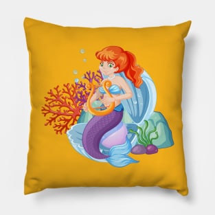 Mermaid Cartoon Pillow