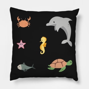 Cute Sea Creatures sticker pack Pillow