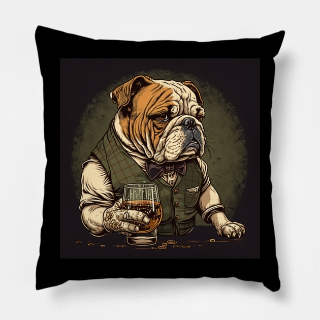 Bulldog Whisky Pillow by MaltyShirts