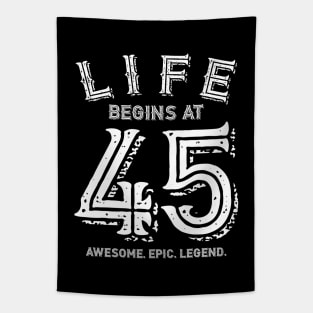 Life Begins at 45 Tapestry