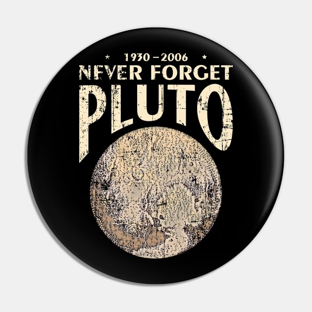 Pluto Never Forget Distressed 1930 - 2006 Pin by area-design