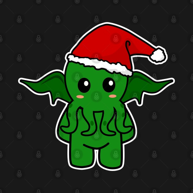 Cthulhu With A Christmas Hat by LunaMay