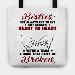 Bestie Shirt Not Always Eye To Eye But Always Heart To Heart Personalized Best Friend Tote