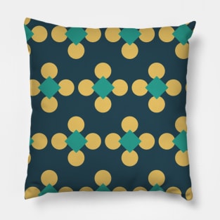 Squares and Circles Seamless Pattern - Floral Style 019#002 Pillow