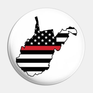 Thin Red Stripe  Flag West Virginia Pin