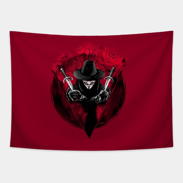 V for Vendetta Tapestry by NihatGokcenArt