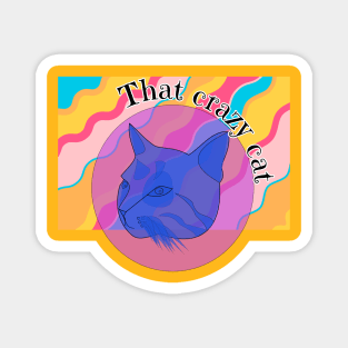 That crazy cat colorful cat lady Magnet