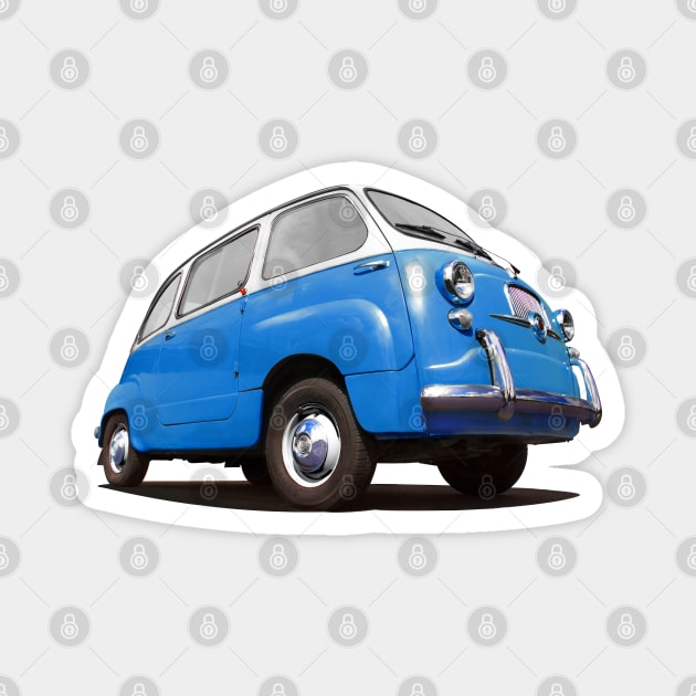 FIAT 600 Multipla in blue Magnet by candcretro