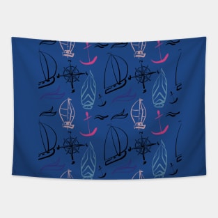 sailboat pattern Tapestry