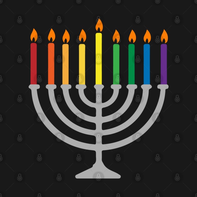 Rainbow Menorah for Hannukah by maya-reinstein